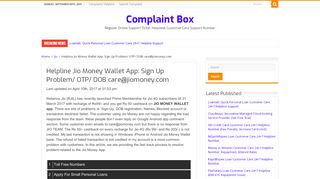 
                            9. Helpline Jio Money Wallet App: Sign Up Problem/ …