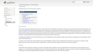 
                            4. HelpOnAuthentication/ExternalCookie - Python Wiki