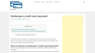 
                            8. Herbergers credit card payment - Credit card