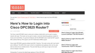 
                            4. Here's How to Login into Cisco DPC3825 Router? - 10.0.0.0.1