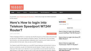 
                            4. Here's How to login into Telekom Speedport W724V Router?