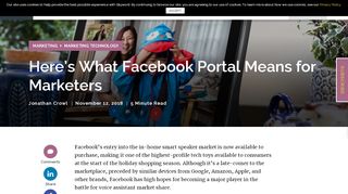 
                            5. Here's What Facebook Portal Means for Marketers - Skyword