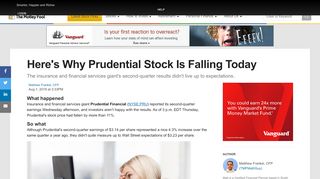 
                            8. Here's Why Prudential Stock Is Falling Today | The Motley Fool