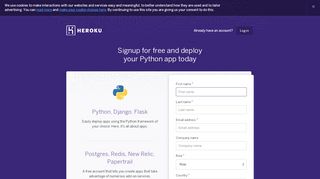 
                            5. Heroku | Sign up