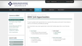 
                            9. HHSC Job Opportunities – Hawaii Health Systems Corporation