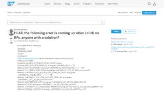 
                            4. Hi All, the following error is coming up when i click on RFx ...