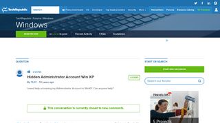 
                            5. Hidden Administrator Account Win XP - TechRepublic