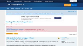 
                            6. Hide Login Menu Item to Logged In Users - Joomla! Forum ...