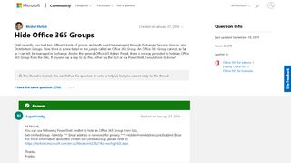 
                            9. Hide Office 365 Groups - Microsoft Community