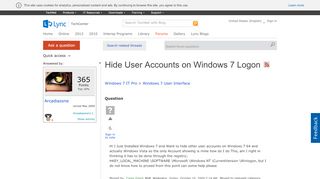 
                            4. Hide User Accounts on Windows 7 Logon - Microsoft