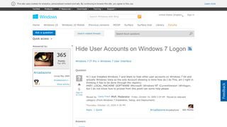 
                            8. Hide User Accounts on Windows 7 Logon