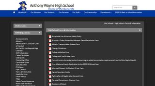 
                            9. High School Forms & Information - Anthony Wayne Local Schools