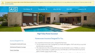 
                            9. High Value Home Insurance - AIG Private Client Group