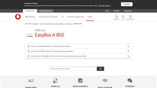 
                            1. Hilfe | EasyBox A 800 - Geräte-Archiv - Vodafone.de