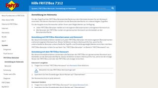 
                            11. Hilfe FRITZ!Box 7312 - Anmeldung im Heimnetz