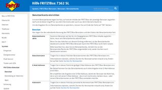 
                            7. Hilfe FRITZ!Box 7362 SL - Benutzerkonto einrichten