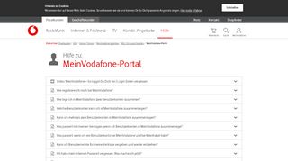 
                            10. Hilfe | MeinVodafone-Portal - NEU: Ein Login für alles