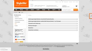 
                            3. Hilfe - STYLEFILE ONLINE SHOP