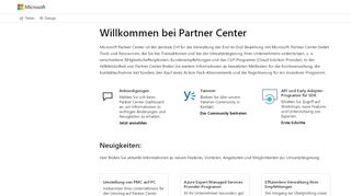 
                            9. Hilfe zu Partner Center - Partner Center | Microsoft Docs