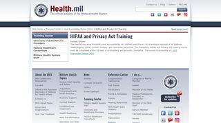 
                            4. HIPAA and Privacy Act Training | Health.mil