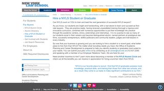 
                            8. Hire a NYLS Student or Graduate | For Alumni | Career Planning