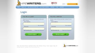 
                            9. Hire Writers - Log in to your account