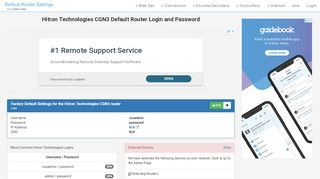 
                            7. Hitron Technologies CGN3 Default Router Login …