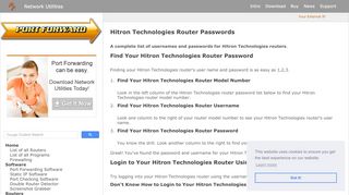 
                            9. Hitron Technologies Router Passwords - port forward