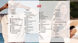 
                            6. H&M - Choose Your Region