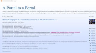 
                            8. Hmmm, Changing the WAS and Portal admin users in WP7002 doesn ...