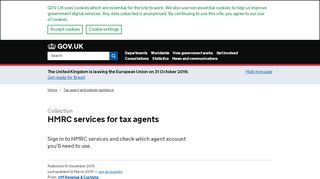 
                            5. HMRC services for tax agents - GOV.UK