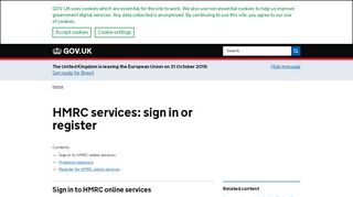 
                            2. HMRC services: sign in or register - GOV.UK