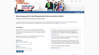 
                            5. Hochschulstart - Bewerbungsportal Anmeldung