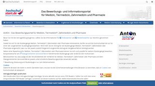 
                            5. hochschulstart Bewerbungsportal - zentrales Verfahren