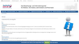 
                            1. hochschulstart Glossar - zentrales Verfahren