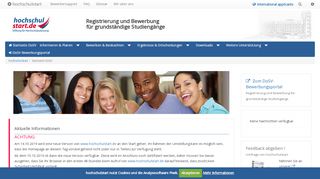 
                            10. hochschulstart Startseite DoSV - Serviceverfahren