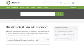 
                            3. Hoe activeer ik SSH voor mijn webruimte? - One.com