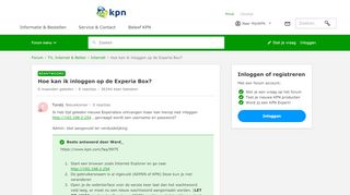 
                            2. Hoe kan ik inloggen op de Experia Box? | KPN Community - KPN Forum