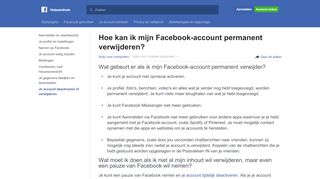 
                            4. Hoe kan ik mijn Facebook-account permanent verwijderen ...