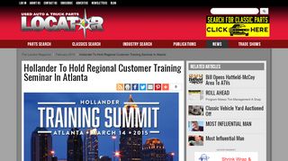 
                            8. Hollander To Hold Regional Customer Training Seminar In ...