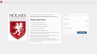 
                            2. Holmes Institute - Student Login Details