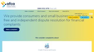 
                            8. Home - Australian Financial Complaints Authority (AFCA)