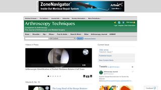 
                            7. Home Page: Arthroscopy Techniques