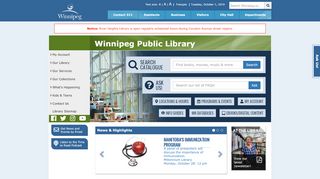 
                            2. Home Page - Winnipeg Public Library - City of Winnipeg