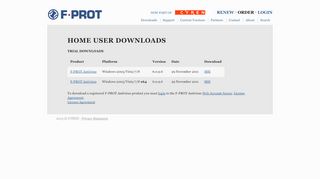 
                            9. Home user trial downloads - F-PROT Antivirus …