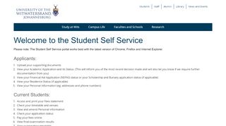 
                            7. Home - Wits University - self-service.wits.ac.za
