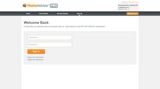 
                            2. HomeAdvisor Pro Login