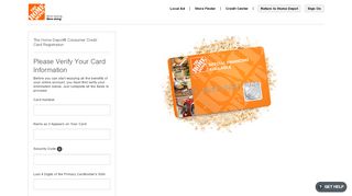 
                            7. Homedepot Credit Card: Registration Verification