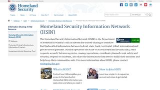 
                            6. Homeland Security Information Network (HSIN) | Homeland Security