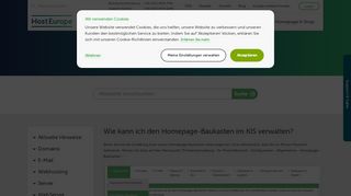 
                            4. Homepage Baukasten Verwaltung im KIS | Host Europe